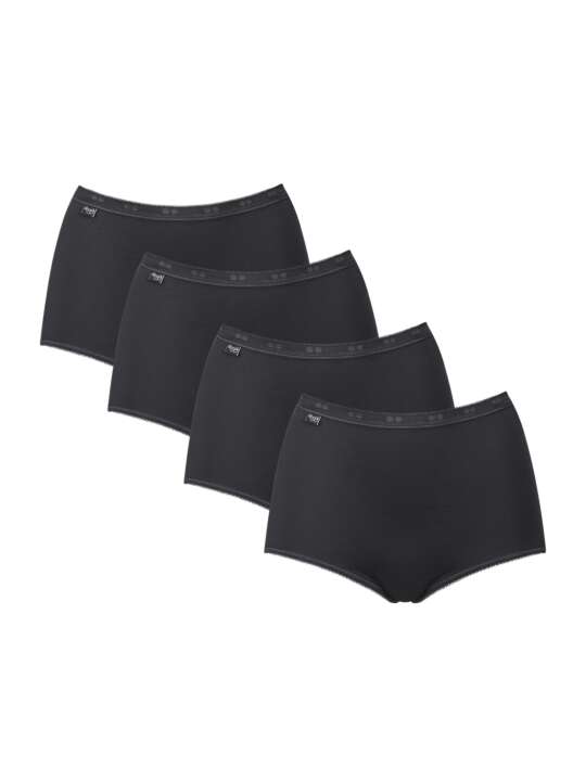 0028378 Pack x4 high waist briefs BASIC PLUS Sloggi Black face