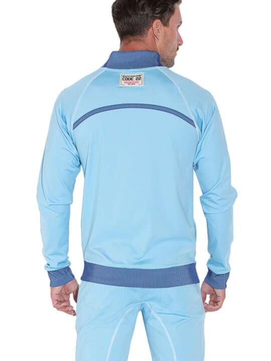 9740COD Sweatshirt veste zippée col montant Reflex Code22 Bleu face