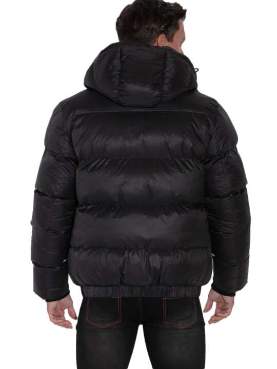 9934COD Veste doudoune à capuche Puffer Code22 Noir face