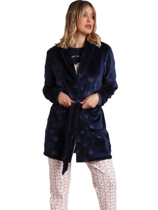 67169AD Dressing gown You Are So Loved Admas Navy Blue face