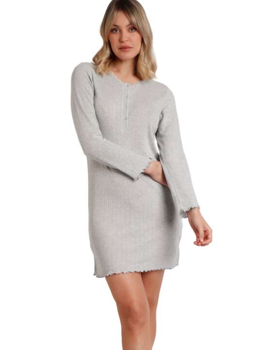 61304AD Long-sleeved nightdress Soft Canale Admas Grey face