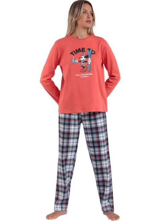 62668AD Pyjama tenue pantalon top manches longues Winter Club Disney Admas Rouge face