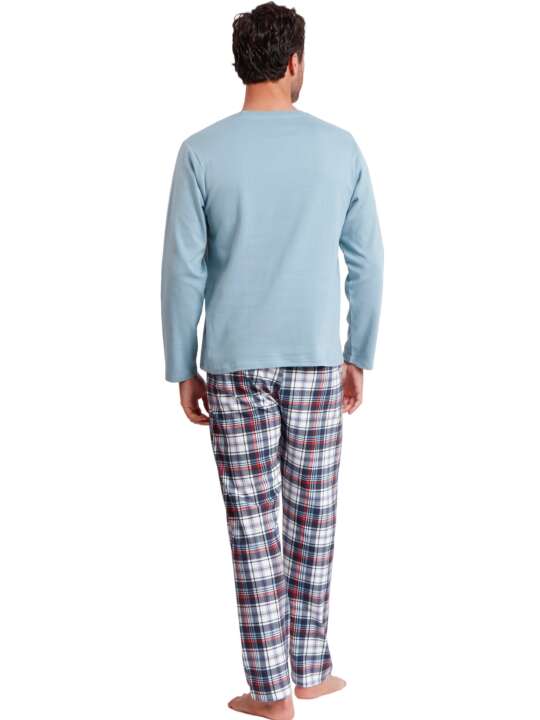 62222AD Pyjama tenue pantalon top manches longues Winter Club Disney Admas Bleu face