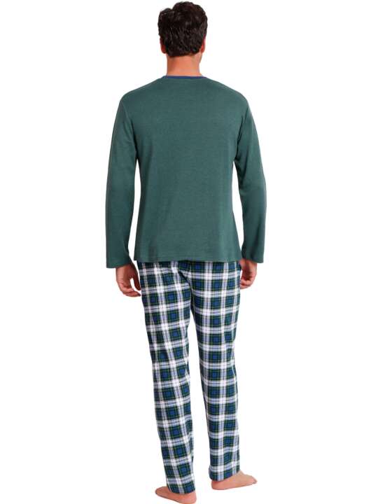 62750AD Pyjama tenue d'intérieur pantalon top manches longues Born To Ride Admas Vert face