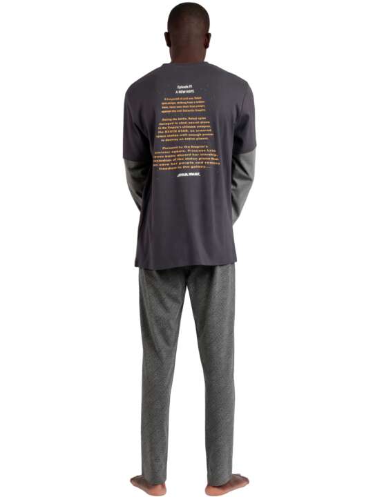 62492AD Pyjama tenue d'intérieur pantalon et haut New Hope Star Wars Admas Gris face