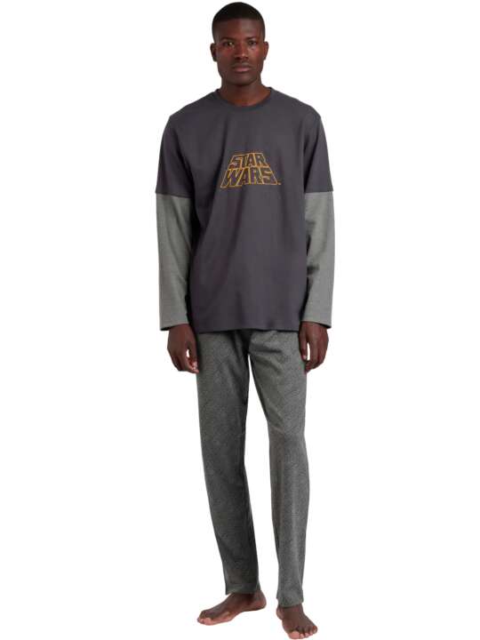 62492AD Pyjama tenue d'intérieur pantalon et haut New Hope Star Wars Admas Gris face