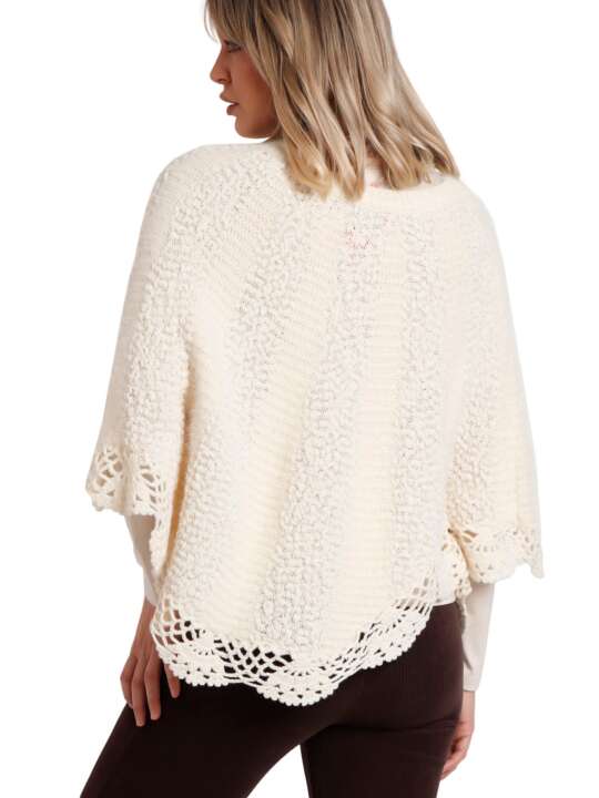 67218AD Plain poncho Romantic Admas Ivory face