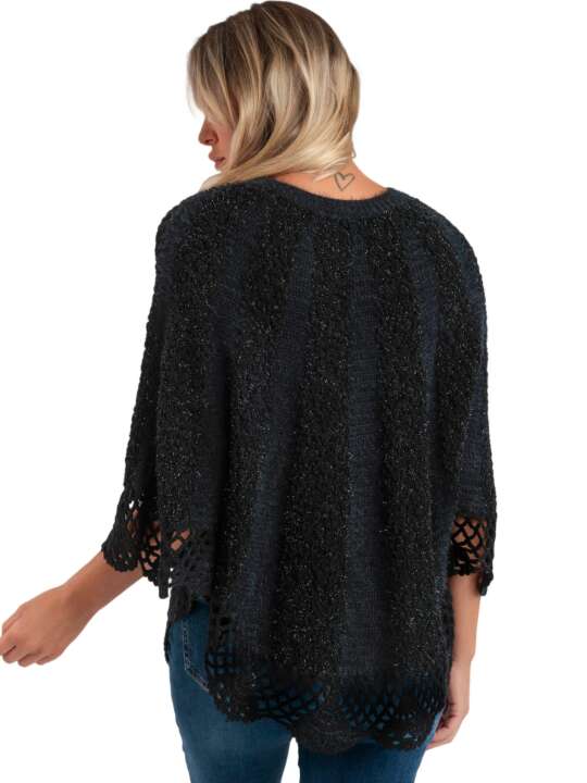 67218AD Plain poncho Romantic Admas Black face