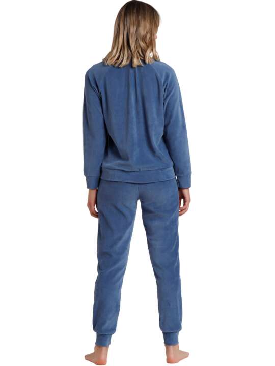 62659AD Pyjamas loungewear trousers top long sleeves Corduroy Admas Blue face