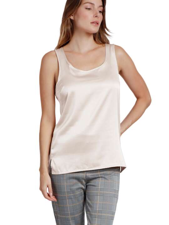 43512AD Plain tank top Satin Lace Admas Ivory face