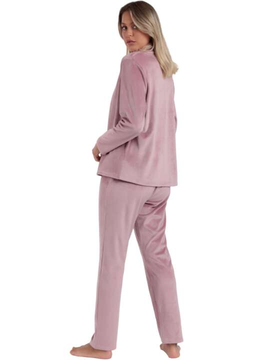 62553AD Pyjamas velvet trousers high neck sweat Luxury Velvet Admas Pink face