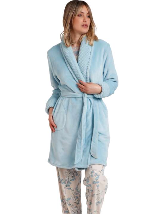 67146AD Dressing gown Climbing Flowers Admas Blue face