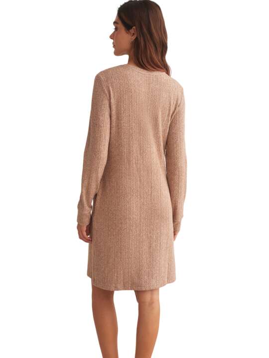 P8663SE Long-sleeved nightdress TEXTURAS Selmark Brown face