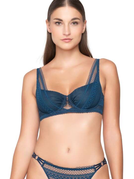 16601LU Soutien-gorge balconnet semi préformé CLAIRE Luna Splendida Bleu face