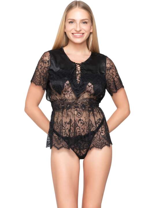 86101LU Short-sleeved camisole top AMELIE Luna Splendida Black face