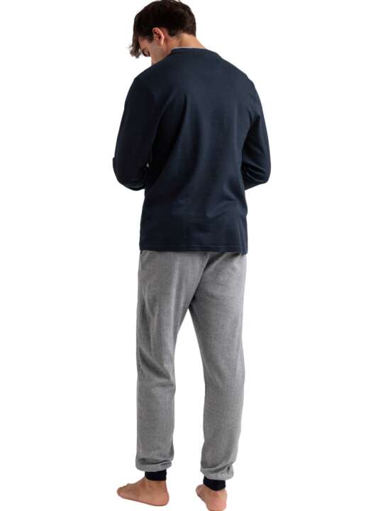 62191AD Pyjama trousers and long-sleeved top Corner Antonio Miro Admas Navy Blue face