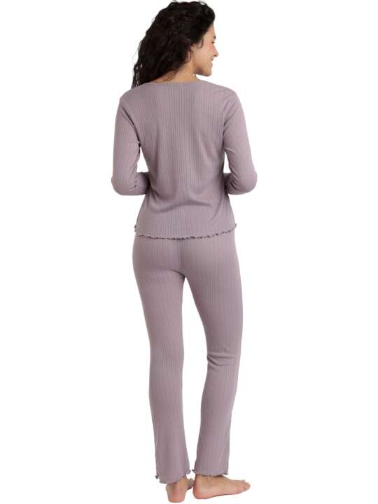 62625AD Pyjamas trousers top long sleeves Soft Canale Admas Purple face