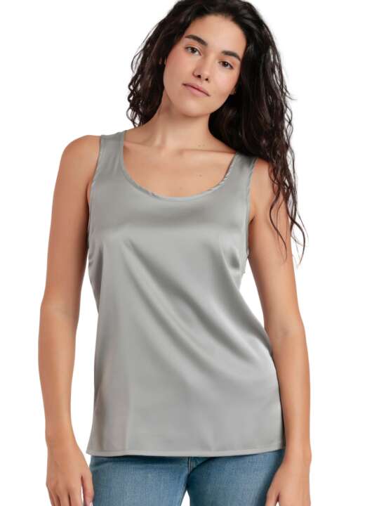 43512AD Plain tank top Satin Lace Admas Grey face