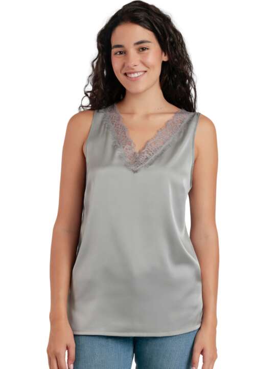 43564AD Lace tank top Satin Admas Grey face