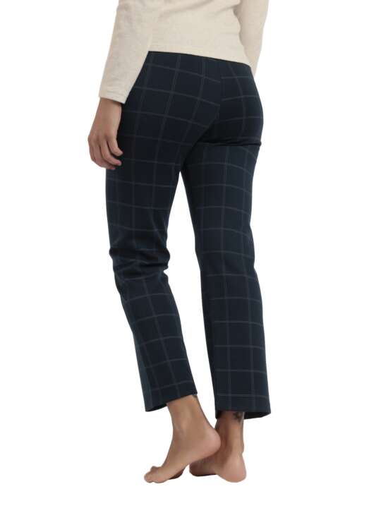 49207AD Pantalon stretch Navy Checks Admas Bleu Marine face