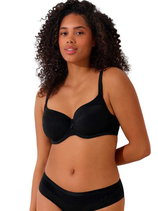 20252LI Soutien-gorge préformé Gracia bonnets F à H Lisca Noir face