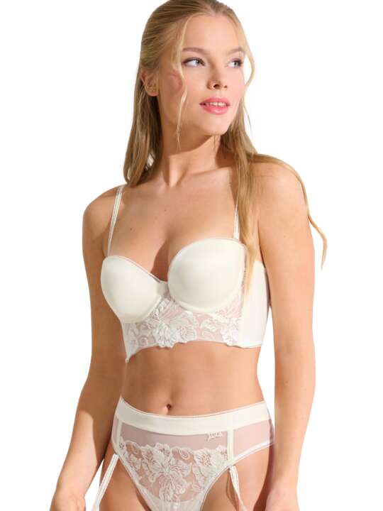 10379LI Preformed bustier balconnet bra EMINENCE MARIAGE Lisca Ivory face