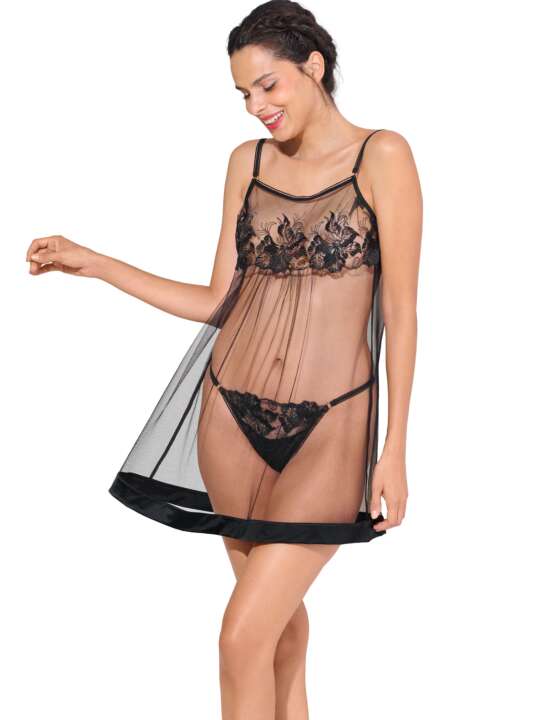 13120LI Underwired nightie EMINENCE Lisca Black face