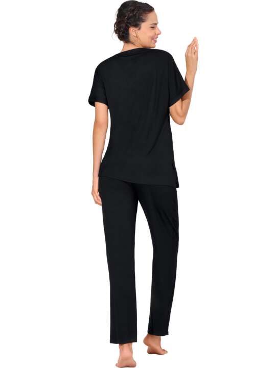 23444LI Pyjamas trousers t-shirt EMINENCE Lisca Black face