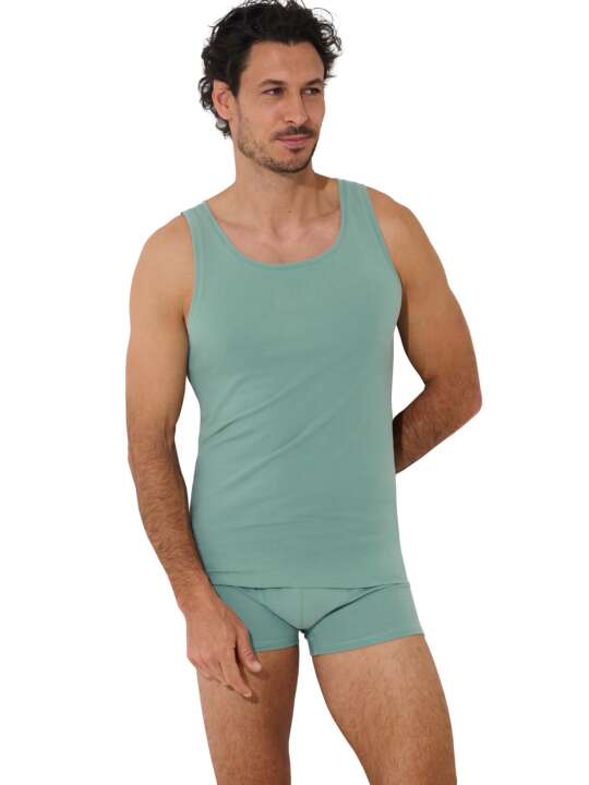 31011LI Round-neck tank top Odysseus Lisca Men Green face