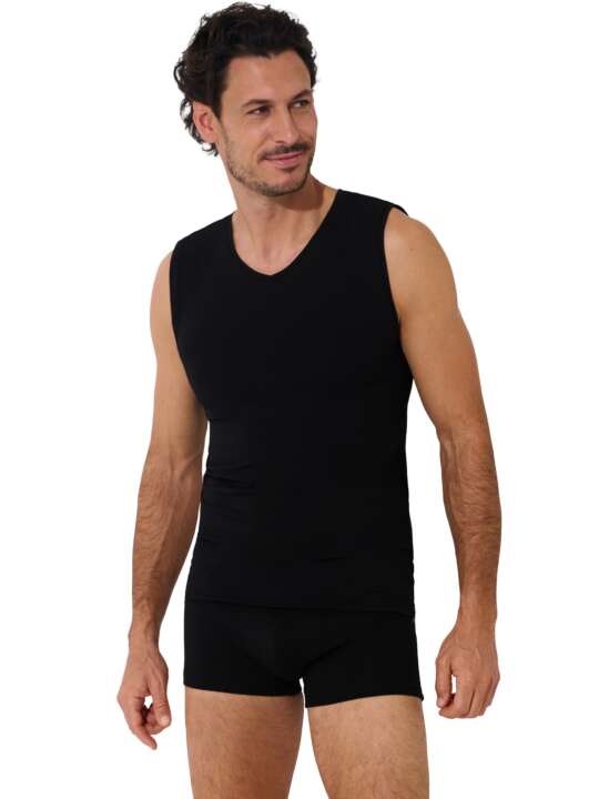 31012LI V-neck tank top Odysseus Lisca Men Black face