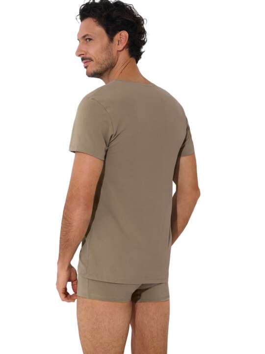 31013LI Short-sleeved T-shirt Odysseus Lisca Men Brown face