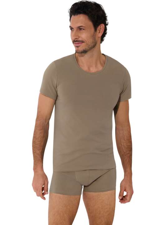 31013LI Short-sleeved T-shirt Odysseus Lisca Men Brown face