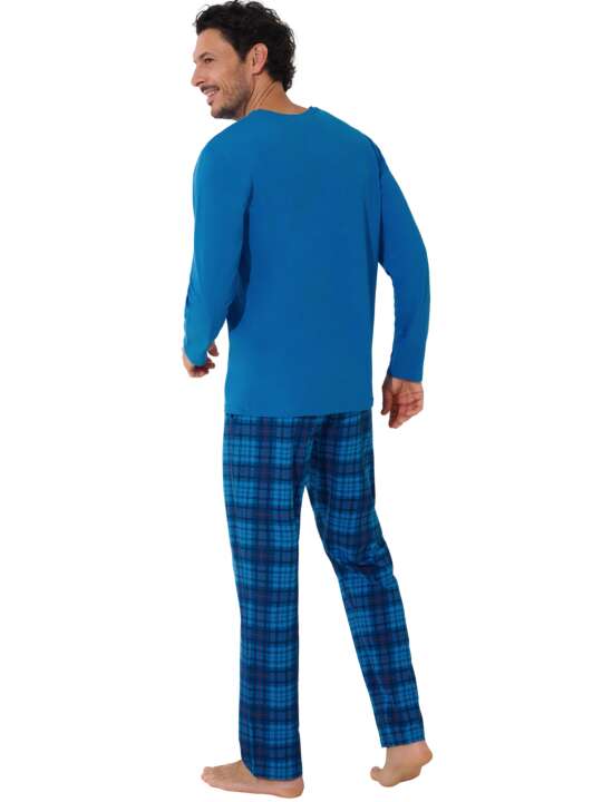 35029LI Pyjamas trousers top long sleeves Triton Lisca Men Blue face