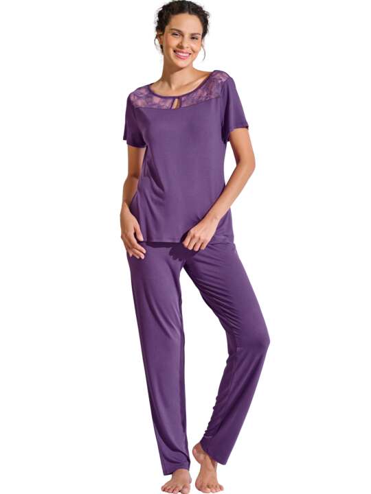 23453LI Pyjama pantalon t-shirt PATRICIA Lisca Violet face