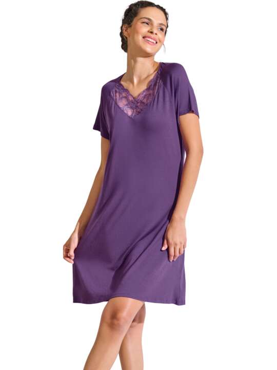 23454LI Chemise de nuit manches courtes PATRICIA Lisca Violet face