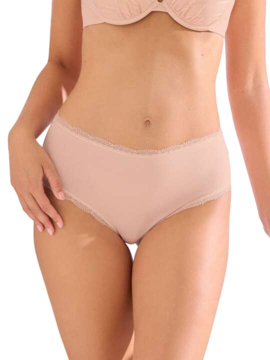 22351LI Slip taille haute échancré EVERYDAY Lisca Rose face