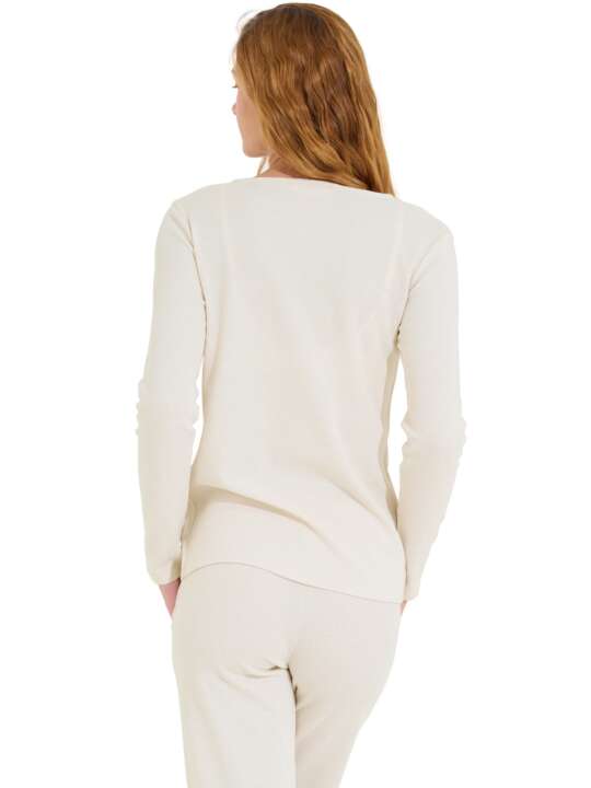 63488LI Veste cardigan d'intérieur manches longues Freely Lisca Cheek Blanc face