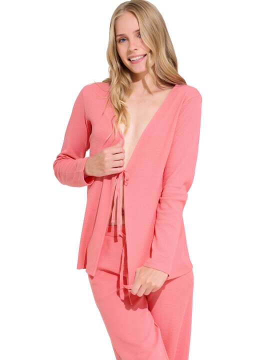 63488LI Veste cardigan d'intérieur manches longues Freely Lisca Cheek Rose face