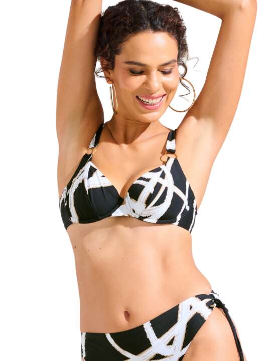 40827LI Haut maillot de bain armaturé HONOLULU Lisca Noir face