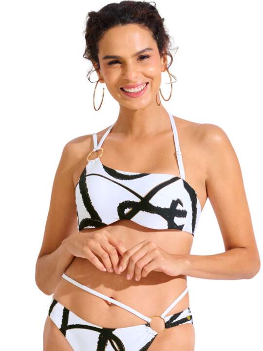 40831LI Haut maillot de bain bandeau balconnet préformé HONOLULU Lisca Blanc face