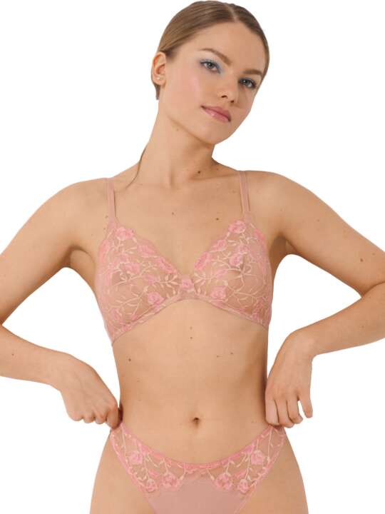 60533LI Soutien-gorge bralette sans armatures RAINBOW Lisca Cheek Rose face