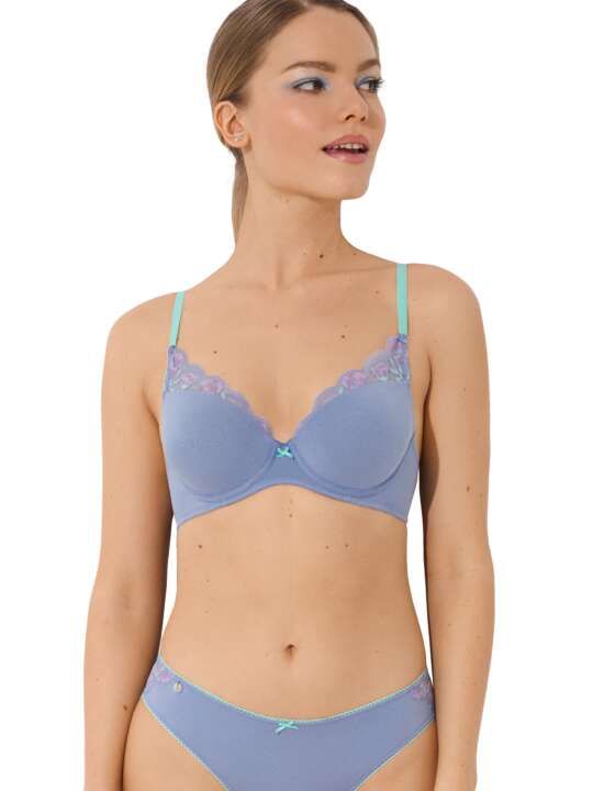 60535LI Soutien-gorge préformé RAINBOW Lisca Cheek Bleu face