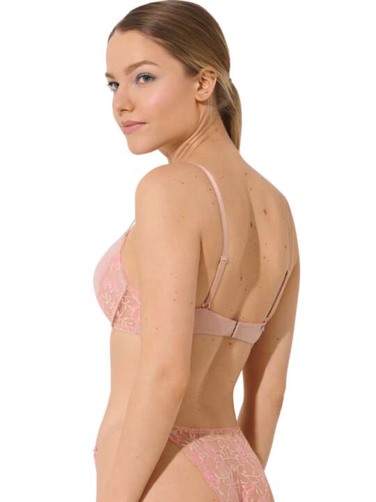 60536LI Soutien-gorge push-up sans armatures RAINBOW Lisca Cheek Rose face