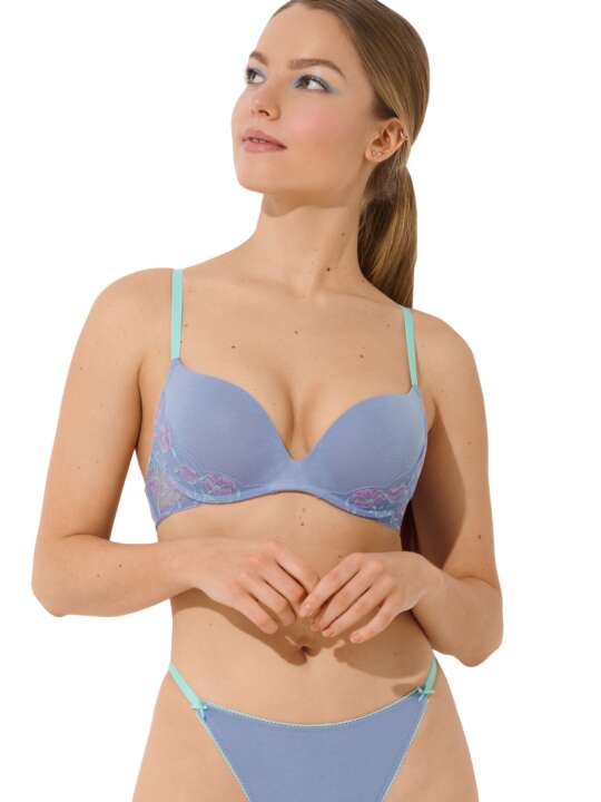 60536LI Soutien-gorge push-up sans armatures RAINBOW Lisca Cheek Bleu face