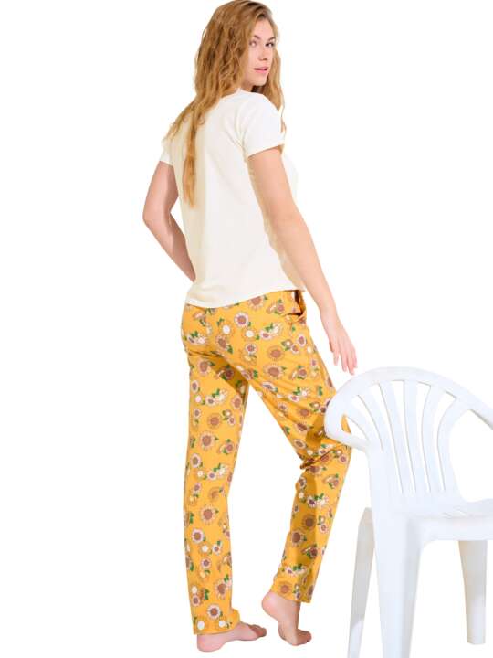 63489LI Pyjama tenue d'intérieur pantalon t-shirt SUMMER Lisca Cheek Jaune face