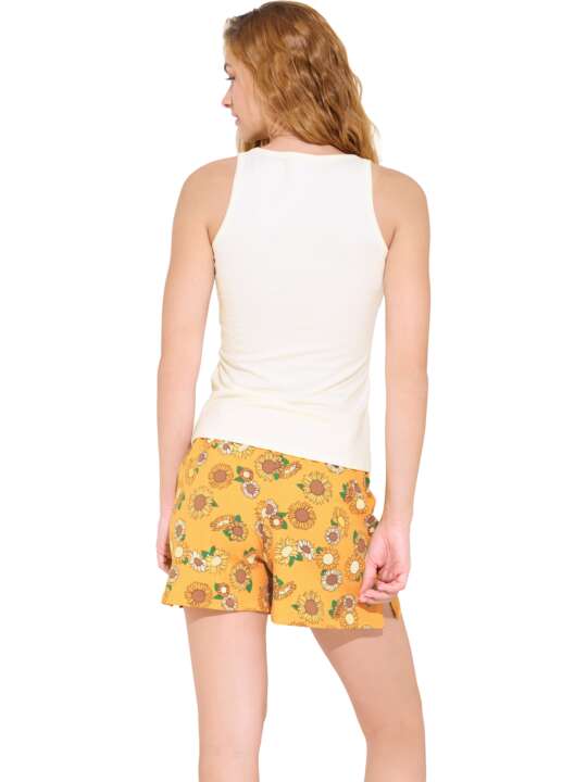 63490LI Pyjama tenue d'intérieur short débardeur SUMMER Lisca Cheek Jaune face