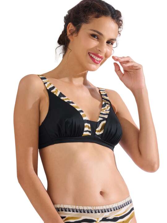 40806LI Underwired swimming costume top TANZANIA Lisca Black face