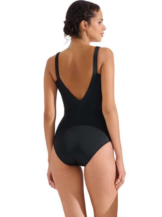 43583LI Preformed one-piece swimming costume without underwire for slimming TANZANIA Lisca Black face