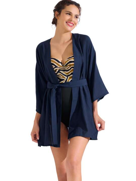 49602LI Caftan de plage TANZANIA Lisca Bleu face