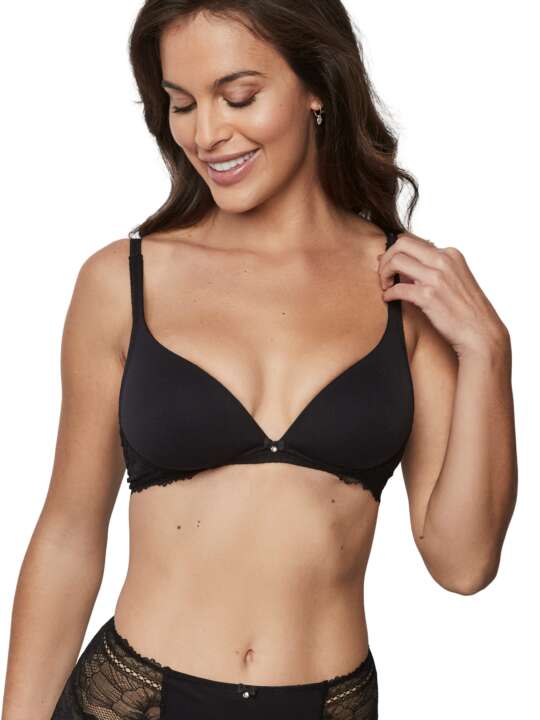 31235SE Deep-cut preformed bra without underwiring AGATHA Selmark Black face